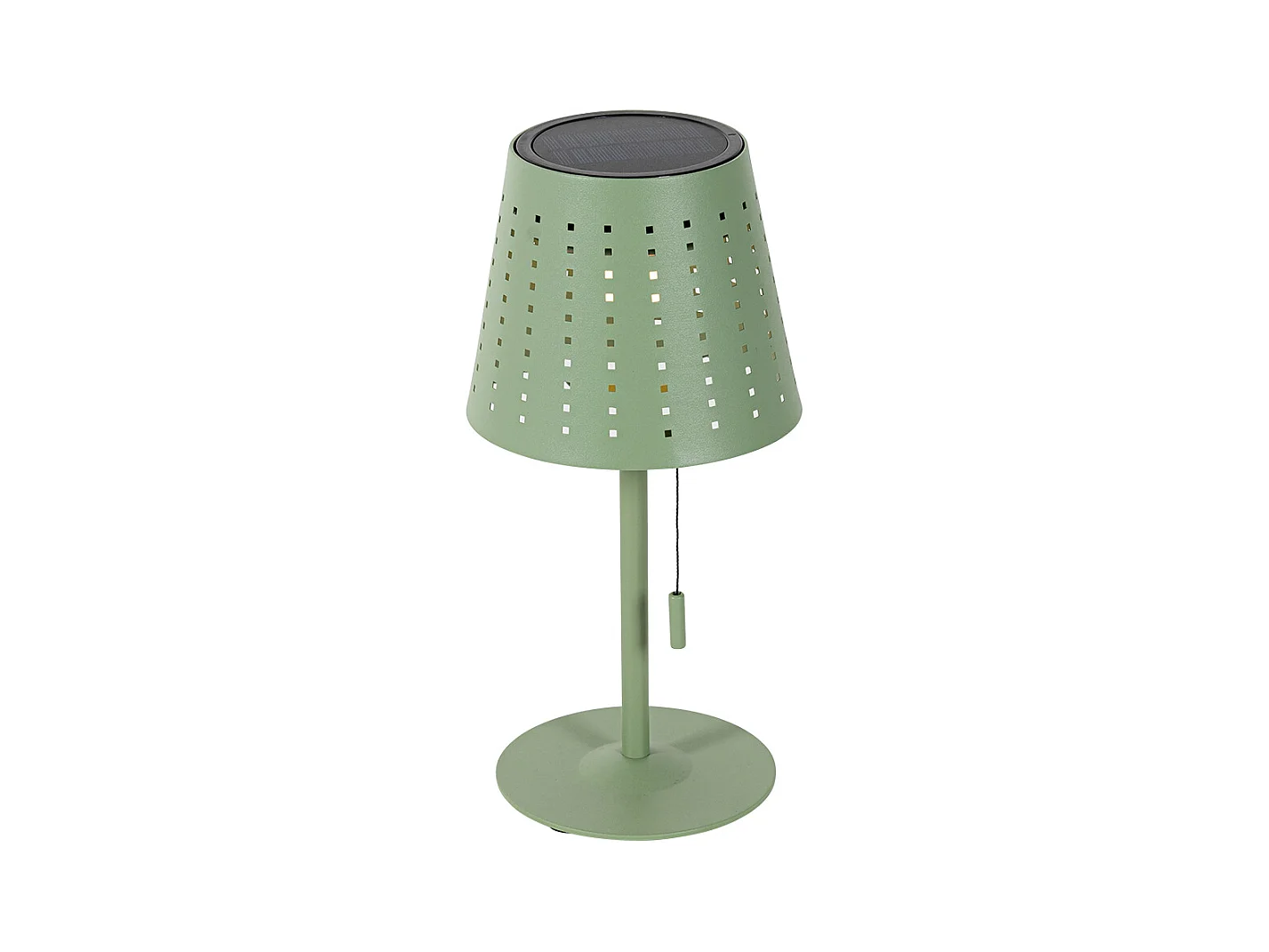 Lampe de table d'extérieur verte avec LED dimmable en 3 étapes rechargeable et solaire - Ferre