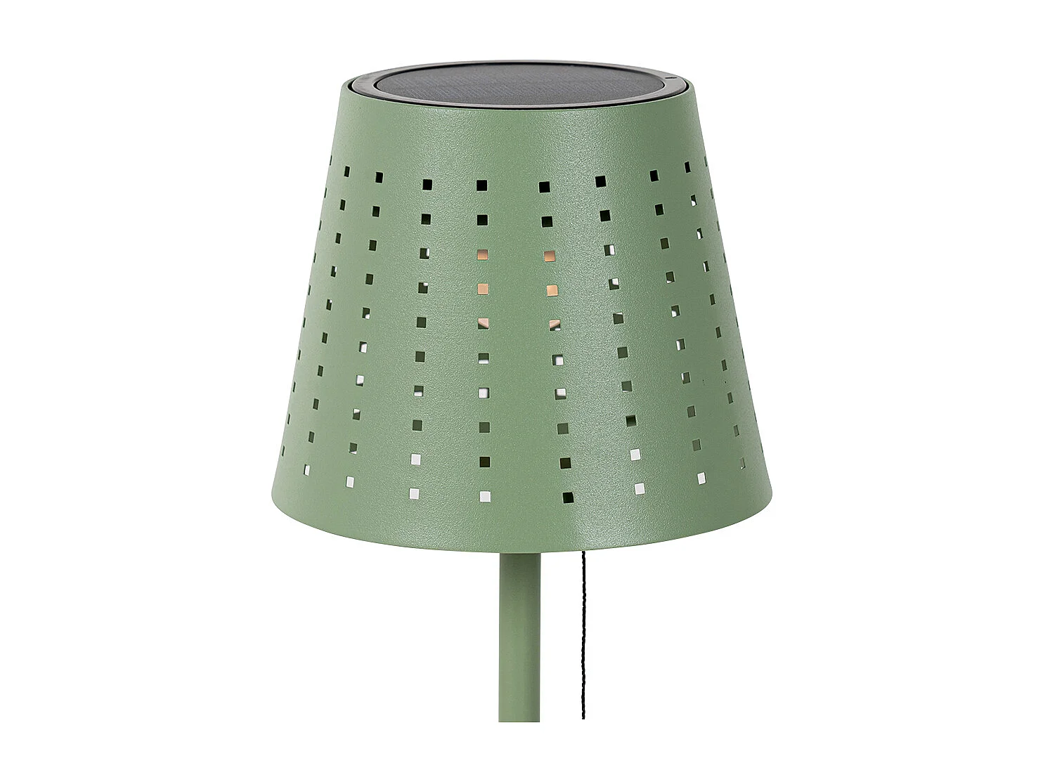 Lampe de table d'extérieur verte avec LED intégrée à 3 niveaux de luminosité, rechargeable et solaire - Ferre