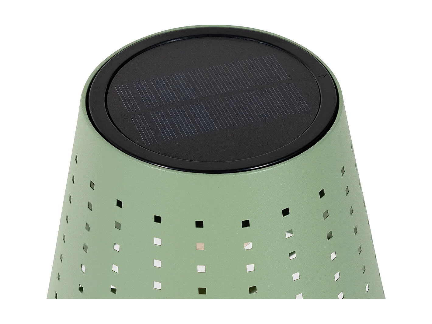 Lampe de table d'extérieur verte avec LED intégrée à 3 niveaux de luminosité, rechargeable et solaire - Ferre