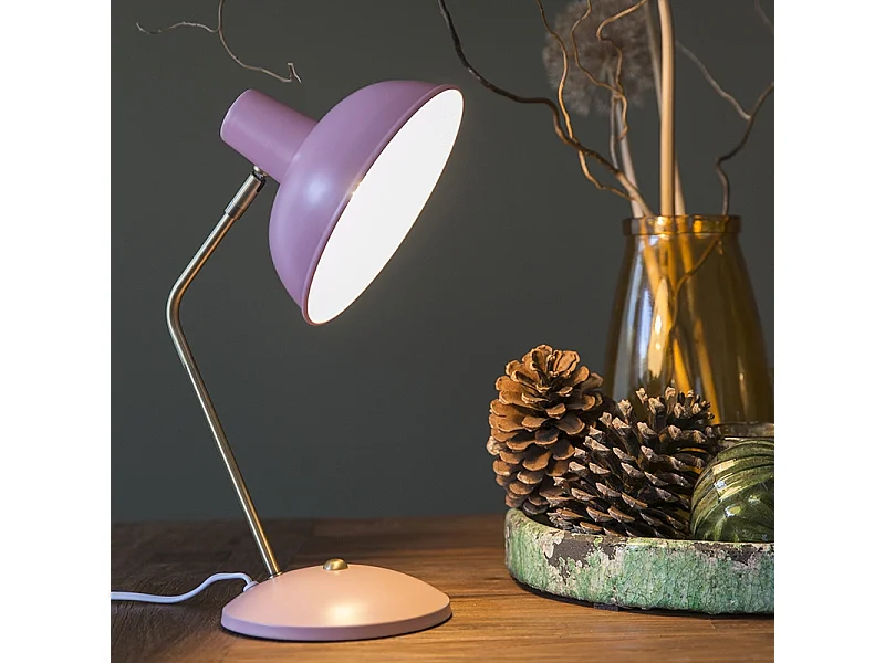 Lampe de table rétro rose avec bronze - Milou