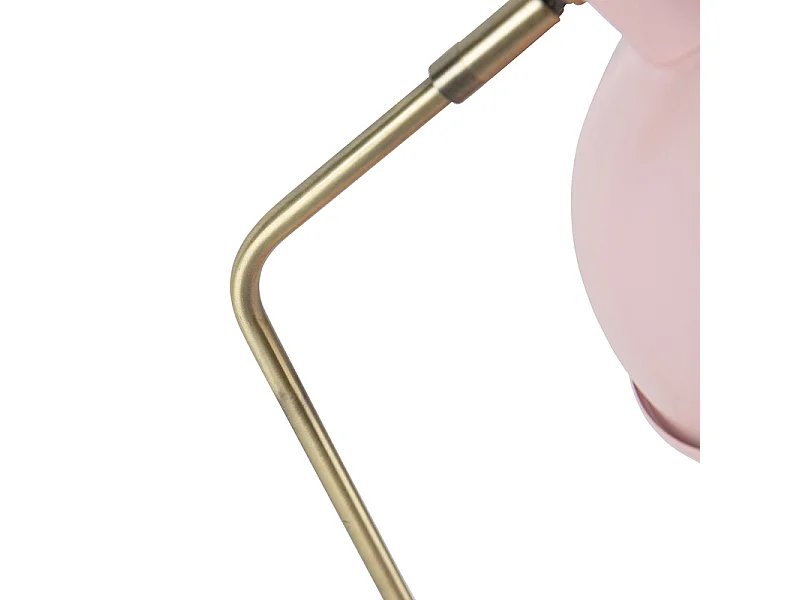 Lampe de table rétro rose avec bronze - Milou