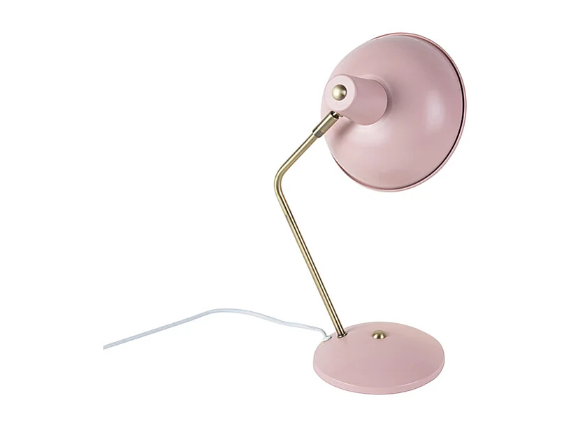 Lampe de table rétro rose avec bronze - Milou