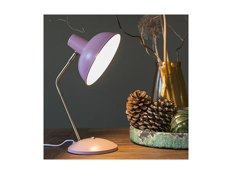 Lampe de table rétro rose avec bronze - Milou