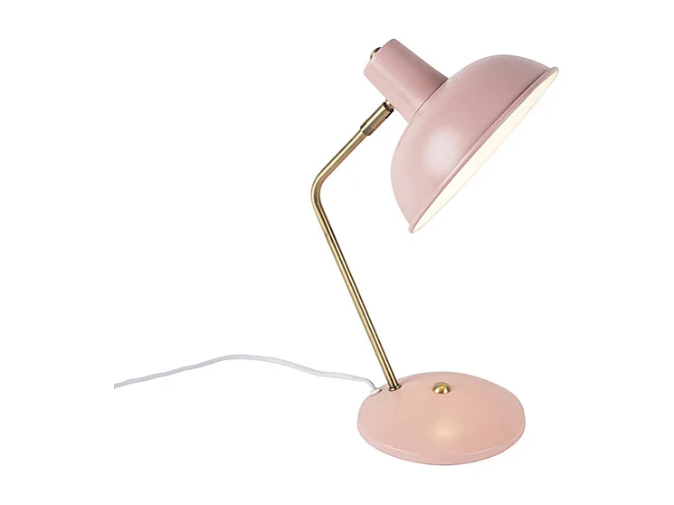 Lampe de table rétro rose avec bronze - Milou