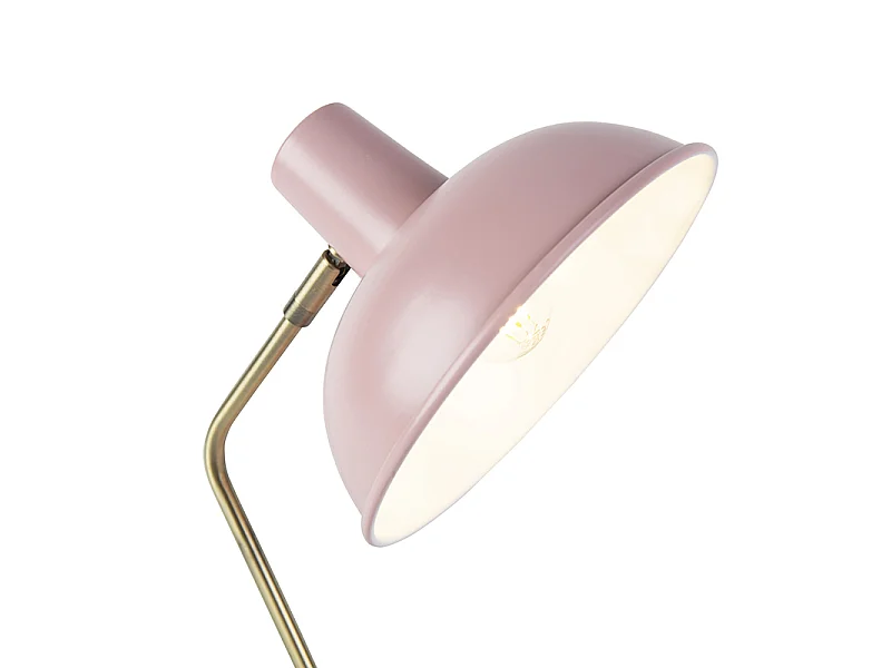 Lampe de table rétro rose avec bronze - Milou