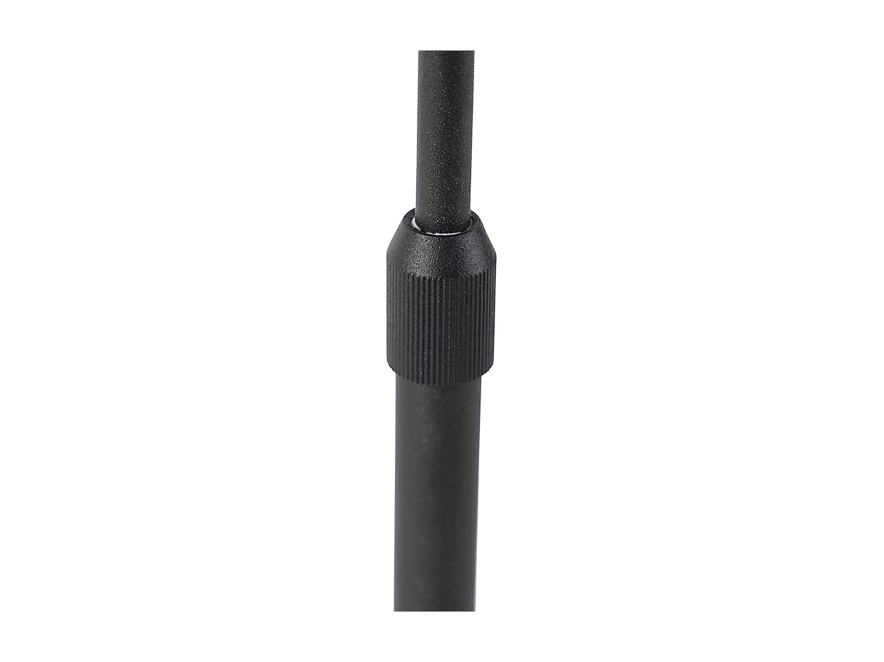 Lampe de table noire avec abat-jour en lin taupe 35 cm réglable - Parte