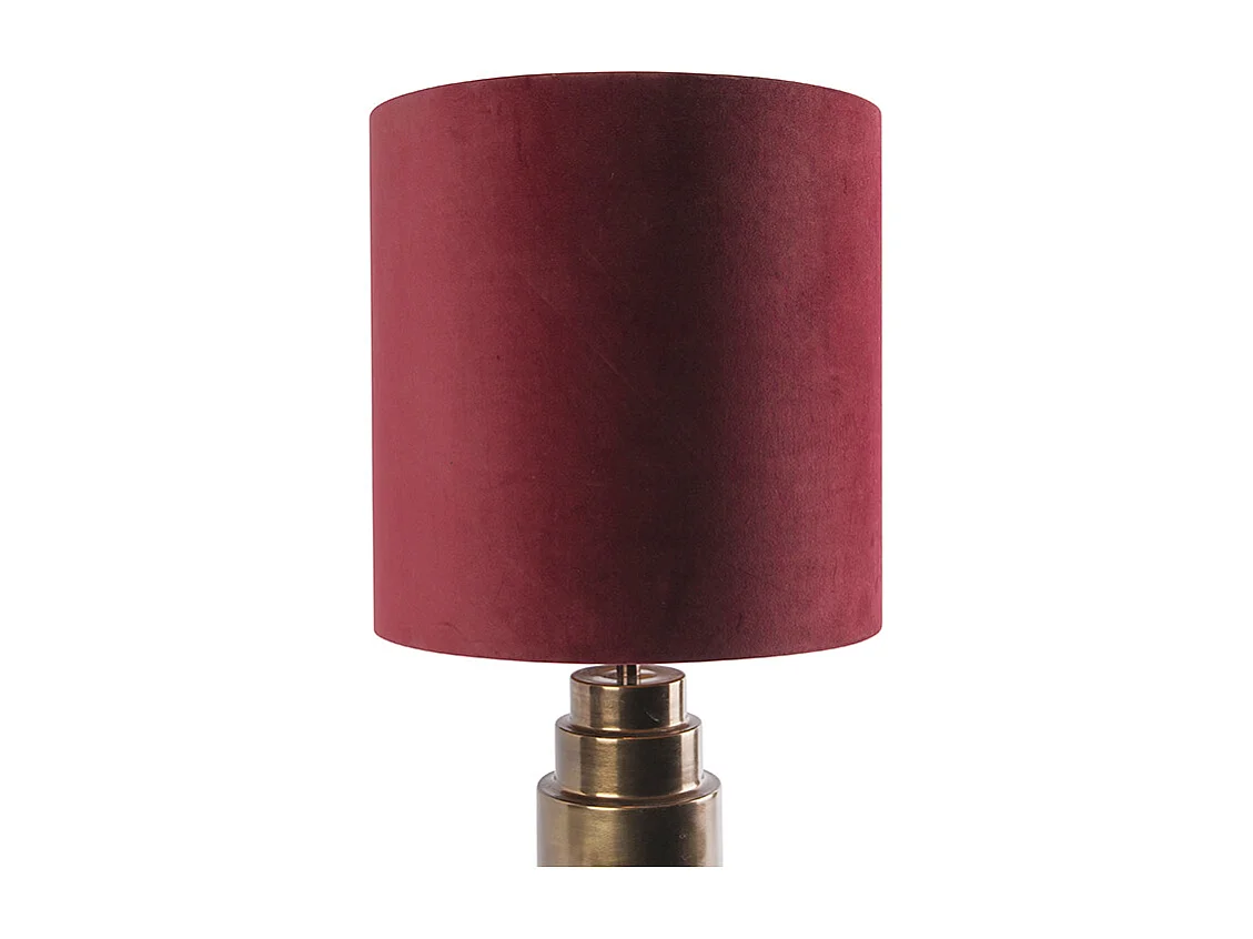 Lampe de table Art déco en bronze avec abat-jour en velours rouge et or 40 cm - Bruut