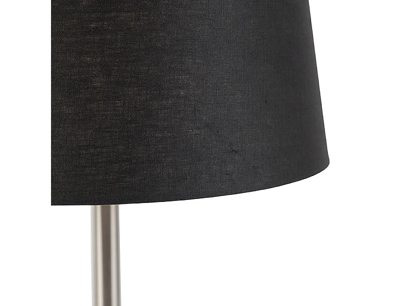 Lampe de table moderne en acier avec abat-jour noir 35 cm - Simplo