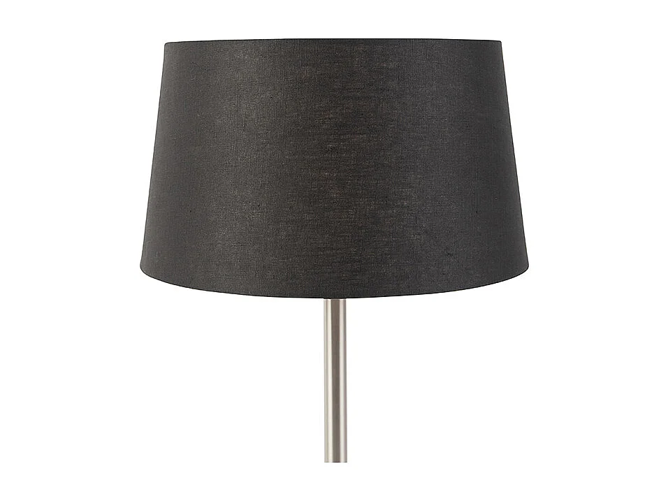 Lampe de table moderne en acier avec abat-jour noir 35 cm - Simplo