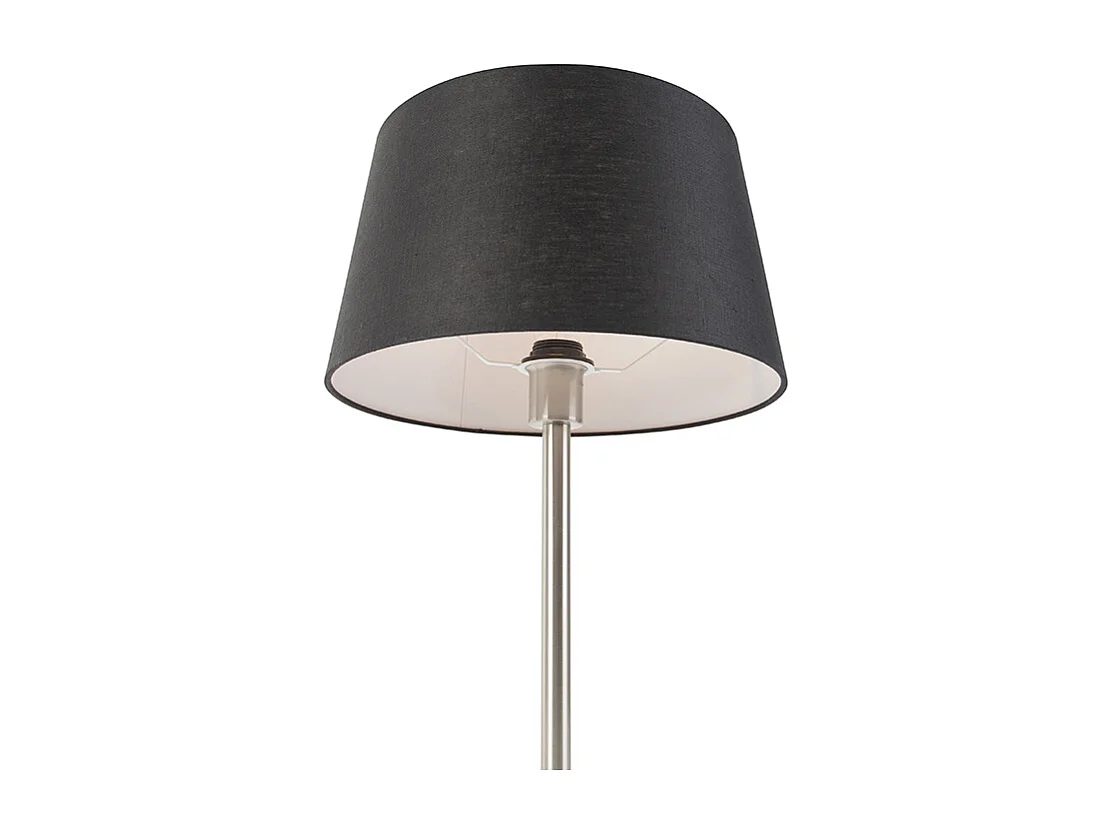 Lampe de table moderne en acier avec abat-jour noir 35 cm - Simplo