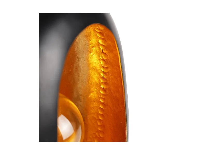 Lampe de table design noire avec intérieur doré 36 cm - Cova