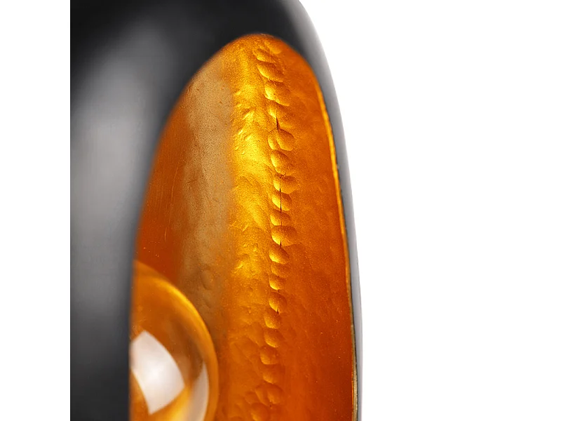 Lampe de table design noire avec intérieur doré 36 cm - Cova