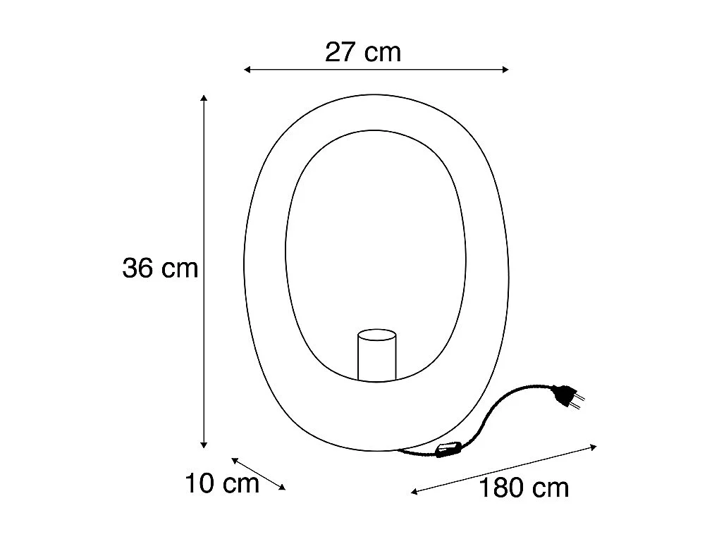 Lampe de table design noire avec intérieur doré 36 cm - Cova