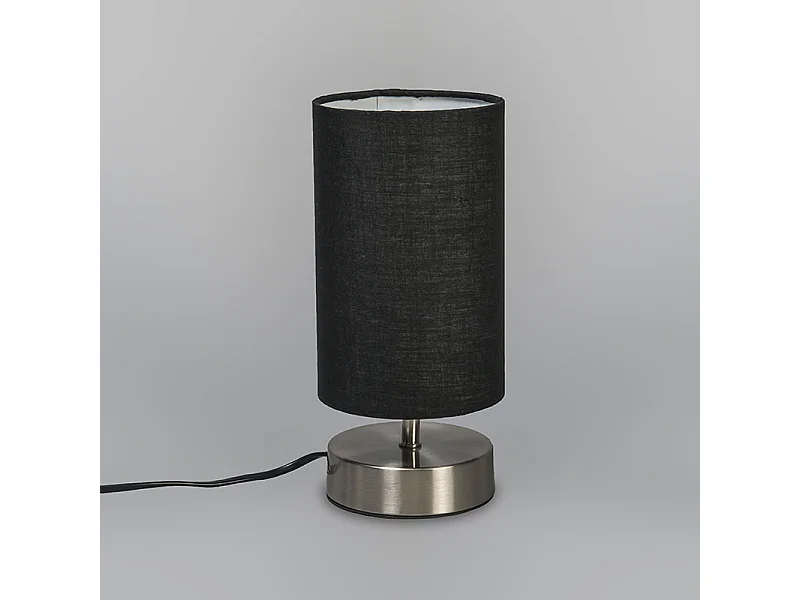 Lampe de table moderne noire avec acier - Milo 2