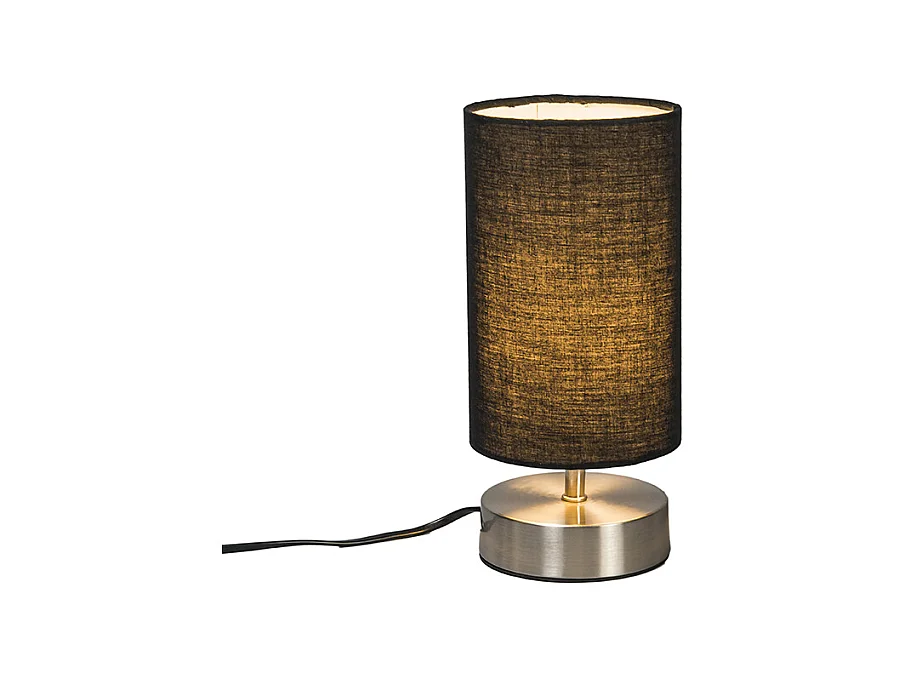 Lampe de table moderne noire avec acier - Milo 2