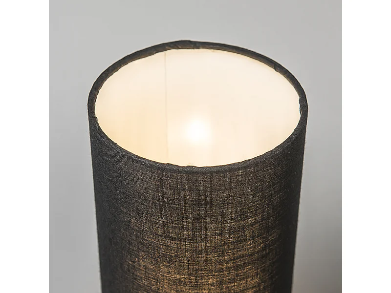 Lampe de table moderne noire avec acier - Milo 2