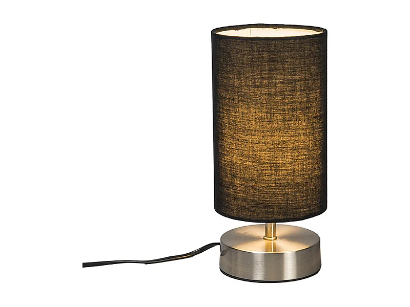 Lampe de table moderne noire avec acier - Milo 2