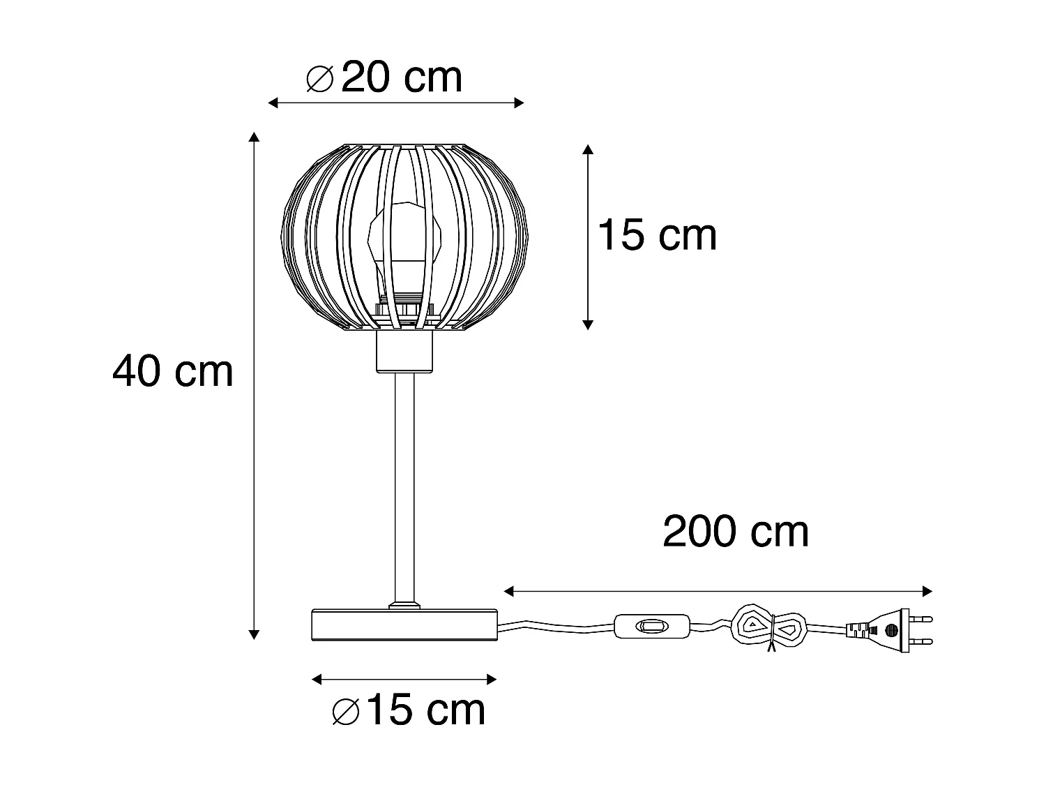 Lampe de table design noire - Johanna