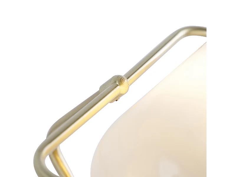 Lampe de notaire classique en or avec verre opale - Banker