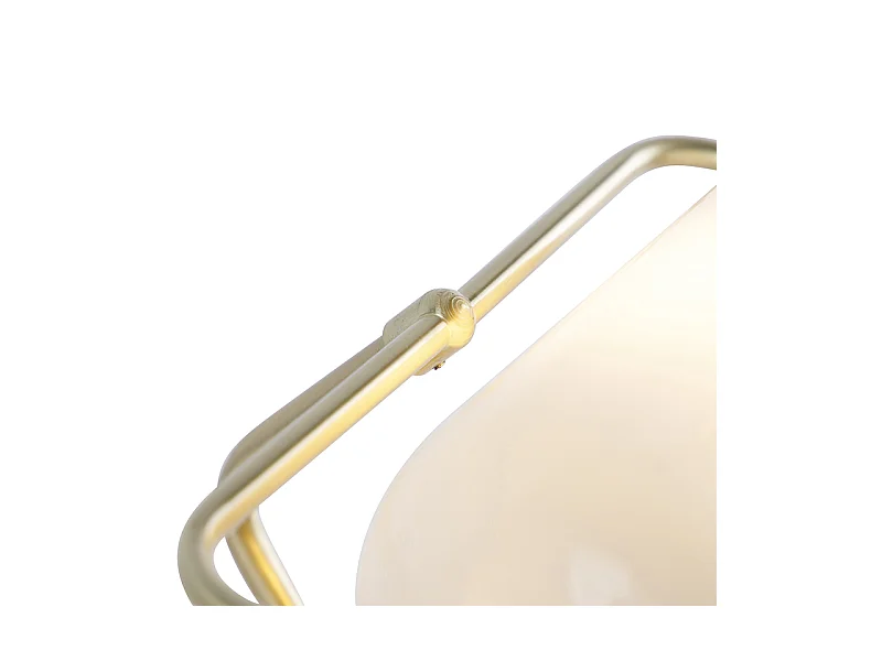 Lampe de notaire classique en or avec verre opale - Banker