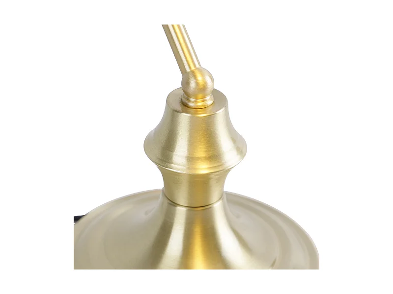 Lampe de notaire classique en or avec verre opale - Banker