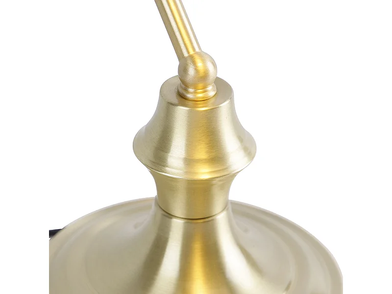 Lampe de notaire classique dorée avec verre opale - Banker