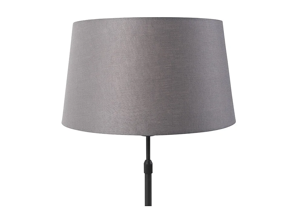 Lampe de table noir avec abat-jour en lin gris 35 cm réglable - Parte
