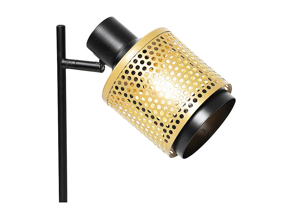 Lampe de table industrielle noire avec or - Kayden