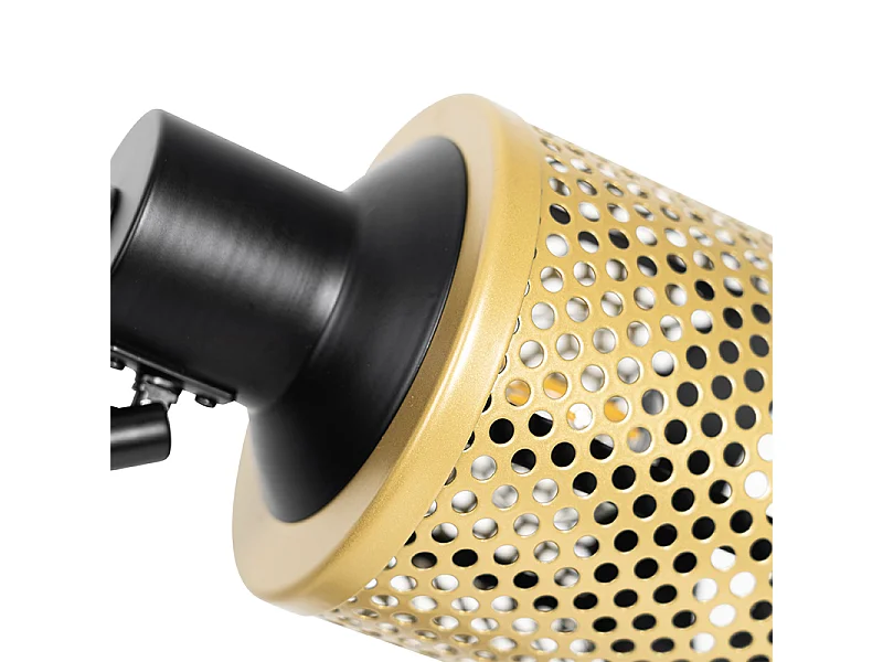 Lampe de table industrielle noire avec or - Kayden