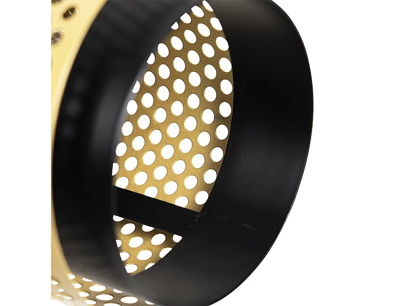 Lampe de table industrielle noire avec or - Kayden