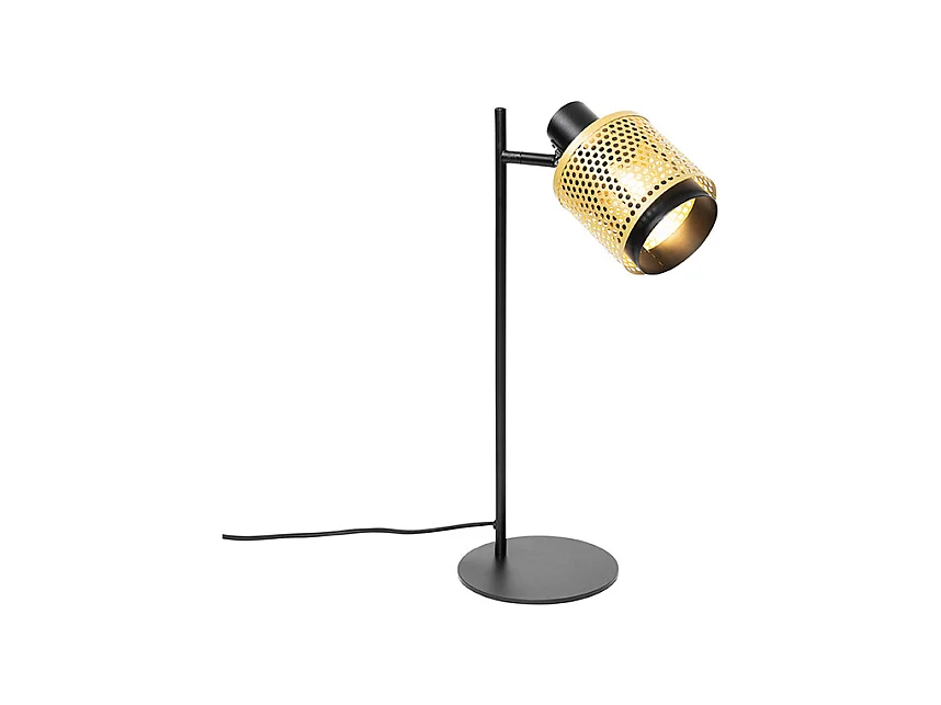 Lampe de table industrielle noire avec or - Kayden