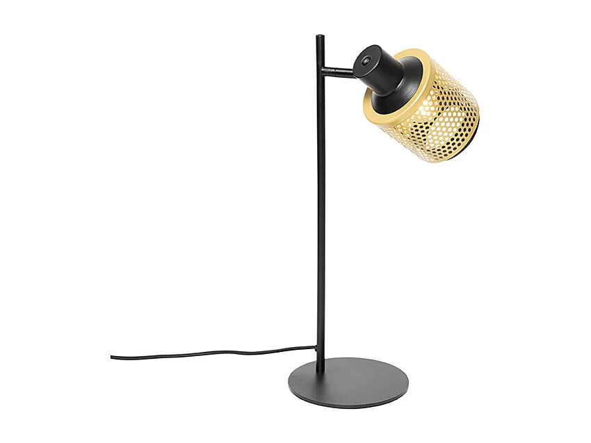 Lampe de table industrielle noire avec or - Kayden