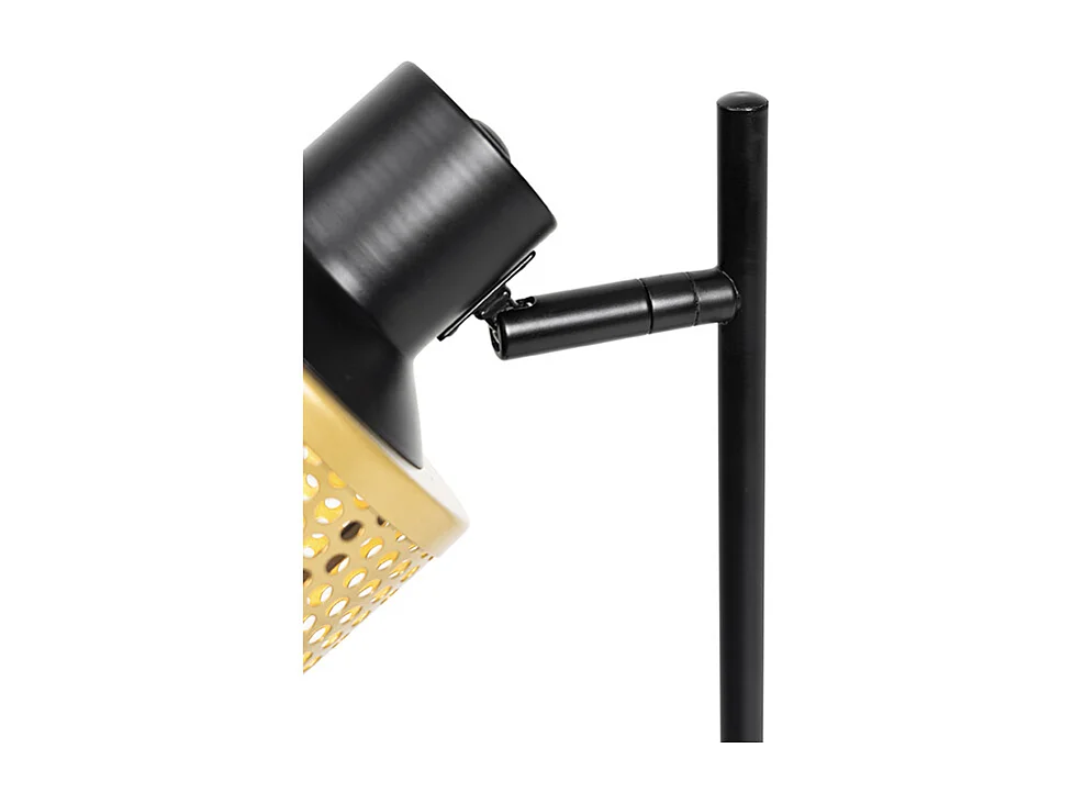 Lampe de table industrielle noire avec or - Kayden