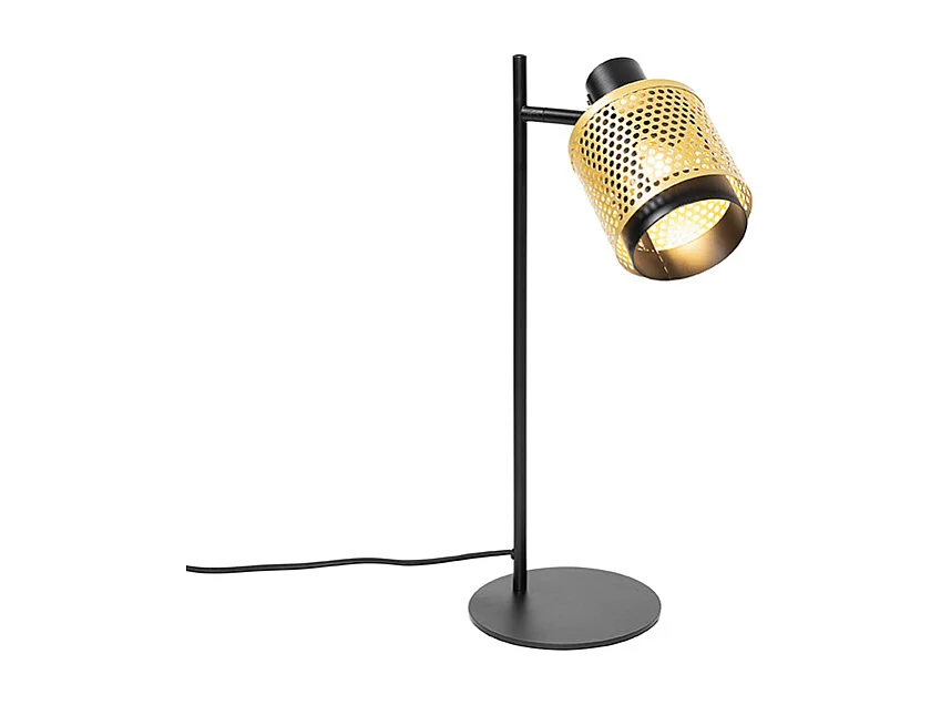 Lampe de table industrielle noire avec or - Kayden