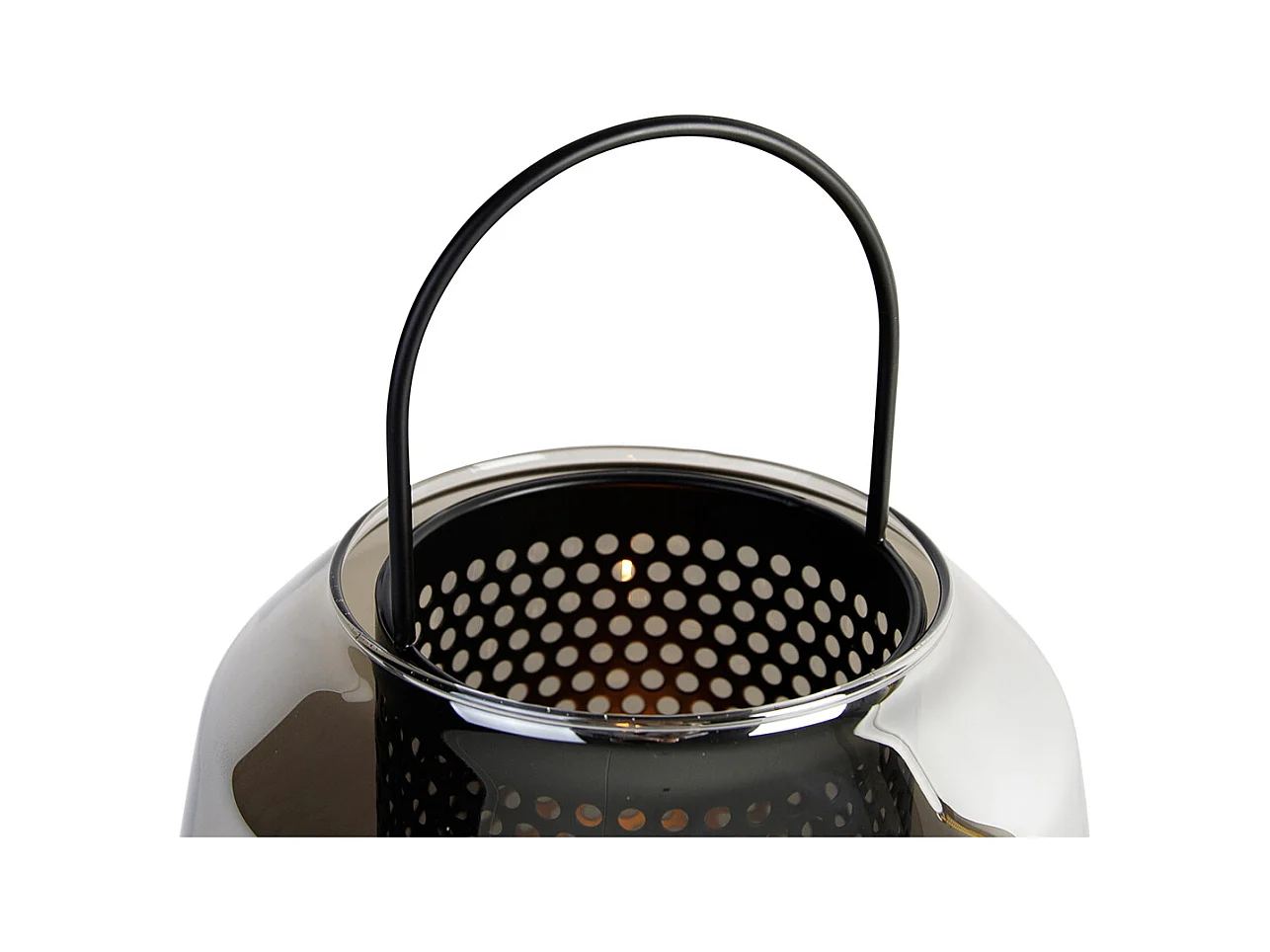 Lampe de table Art Déco noire avec verre fumé 23 cm - Kevin