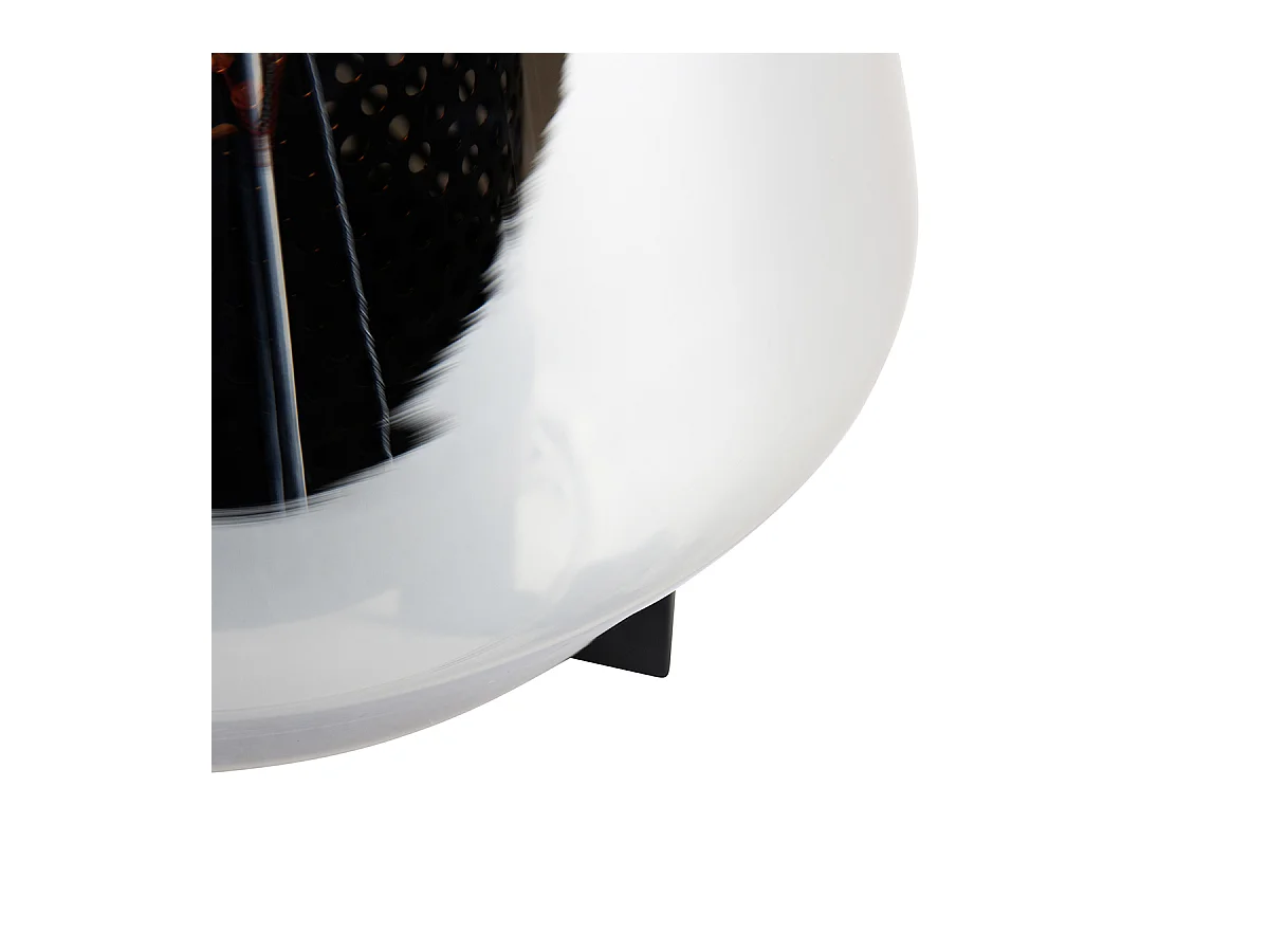 Lampe de table Art Déco noire avec verre fumé 23 cm - Kevin