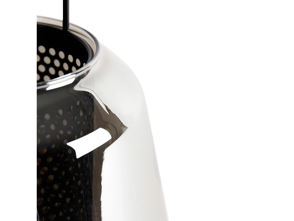 Lampe de table Art déco noire avec verre fumé 23 cm - Kevin