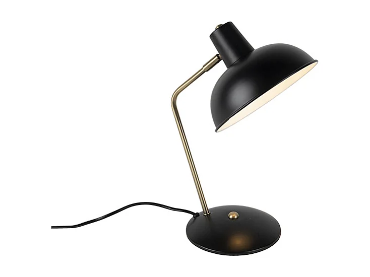 Lampe de table rétro noir avec bronze - Milou