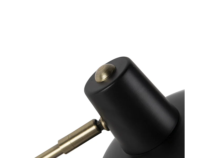 Lampe de table rétro noir avec bronze - Milou