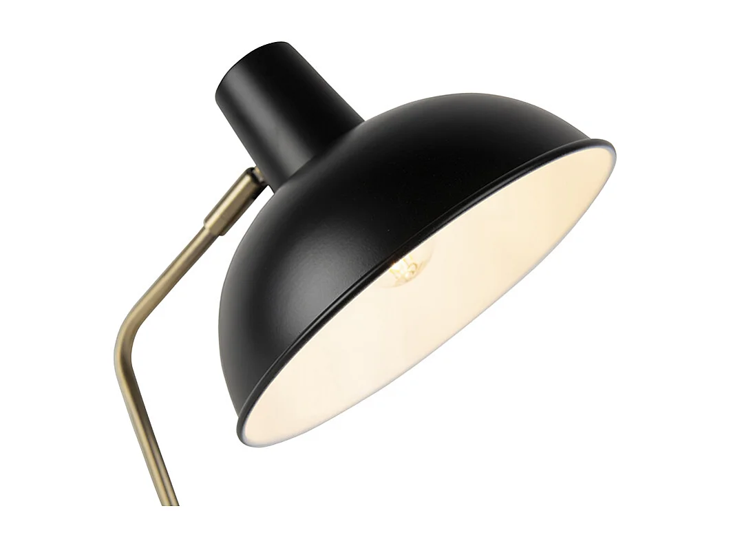 Lampe de table rétro noir avec bronze - Milou
