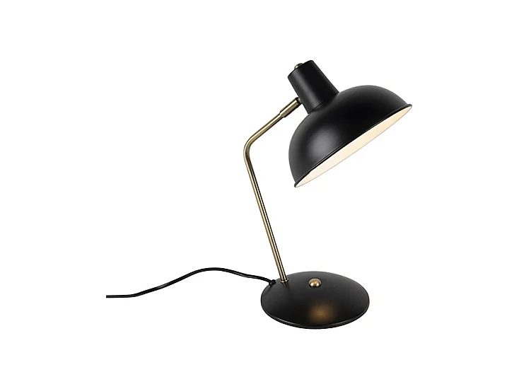 Lampe de table rétro noir avec bronze - Milou