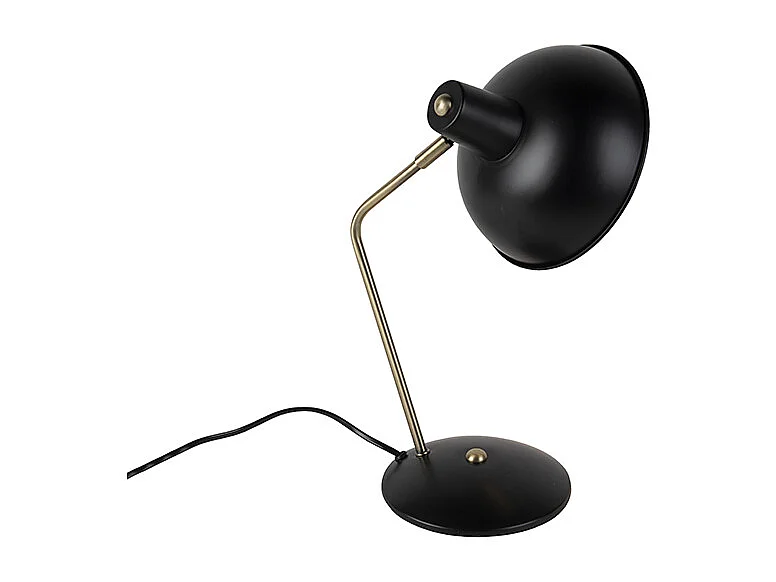 Lampe de table rétro noire avec bronze - Milou
