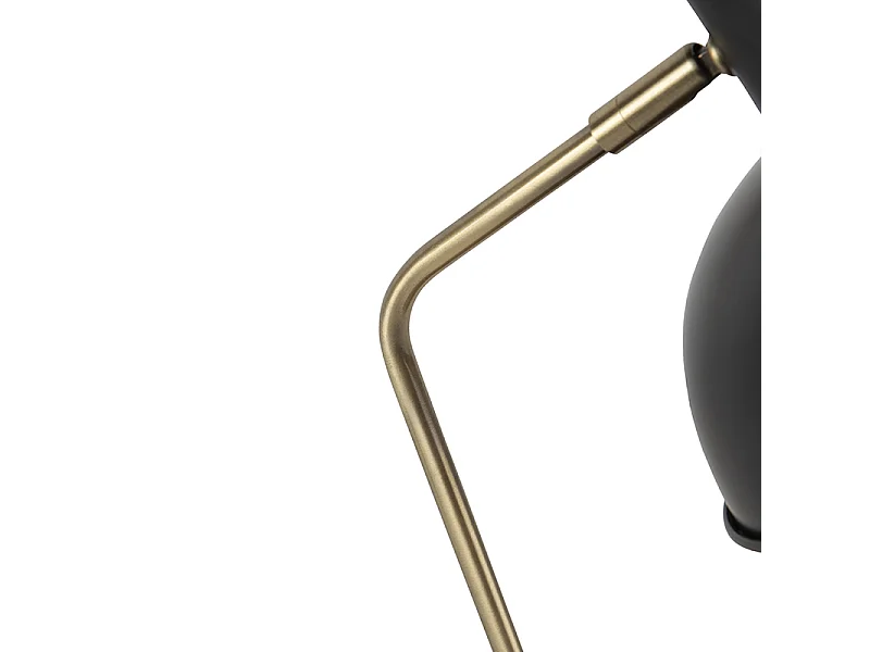 Lampe de table rétro noire avec bronze - Milou