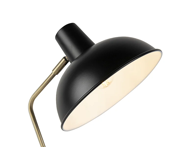 Lampe de table rétro noire avec bronze - Milou