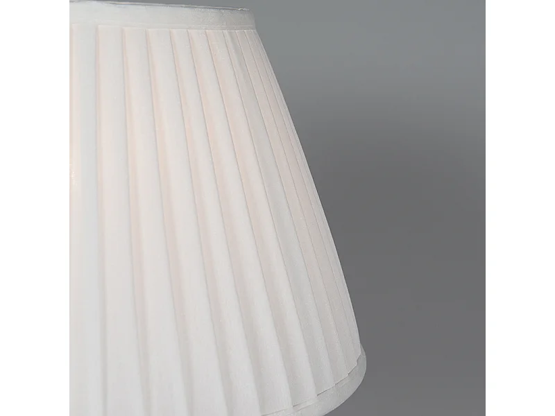 Lampe de table rétro en laiton avec abat-jour plissé crème 35 cm - Kaso