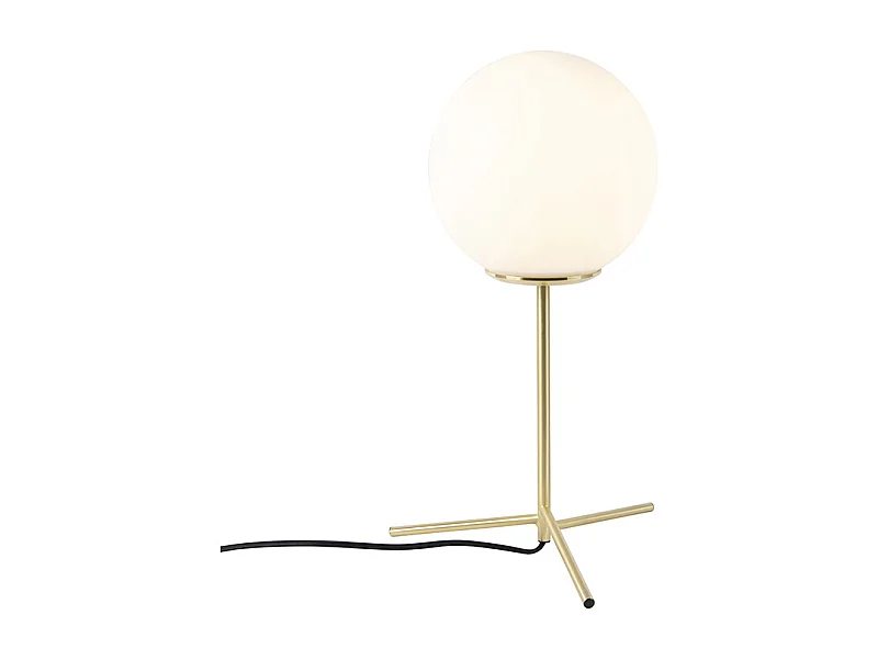 Lampe de table art déco en laiton avec verre opale 45,5 cm - Pallon