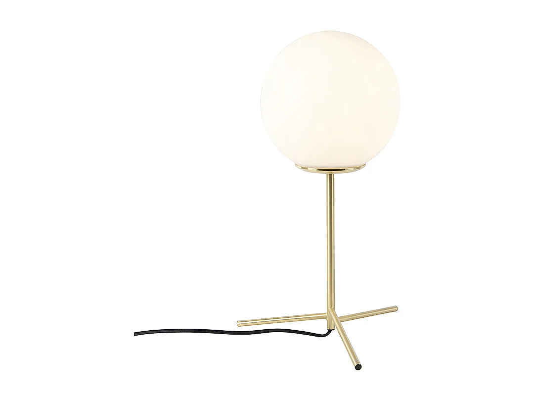 Lampe de table art déco en laiton avec verre opale 45,5 cm - Pallon