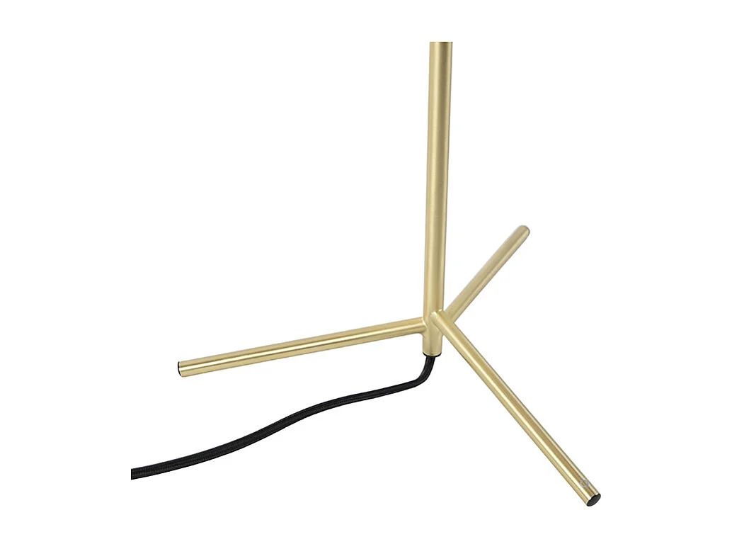 Lampe de table art déco en laiton avec verre opale 45,5 cm - Pallon