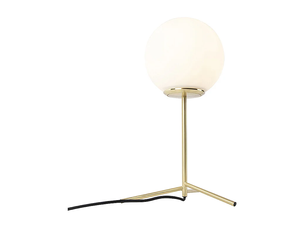 Lampe de table art déco en laiton avec verre opale 45,5 cm - Pallon