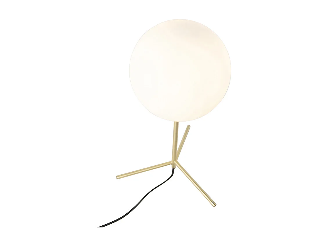 Lampe de table art déco en laiton avec verre opale 45,5 cm - Pallon